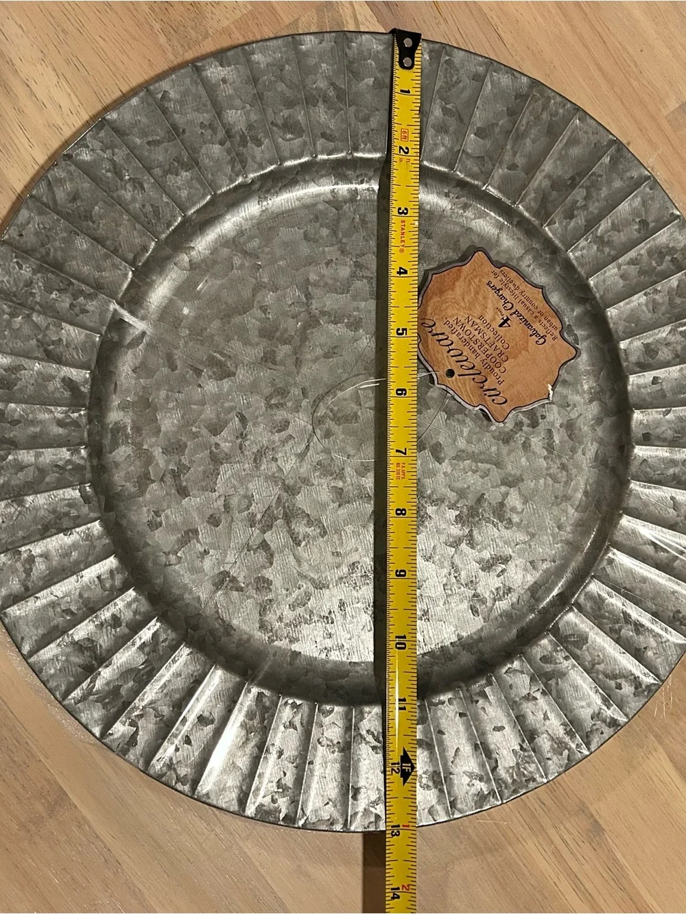 Galvanized Metal Charger Plate - Silver Finish